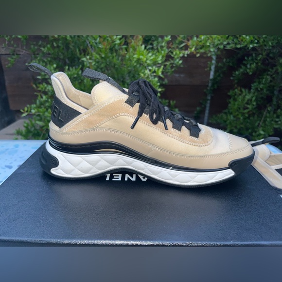 CHANEL Calfskin velvet trainers suede calfskin tpu sneaker G35617 Y53646 CC LOGO - Picture 8 of 16